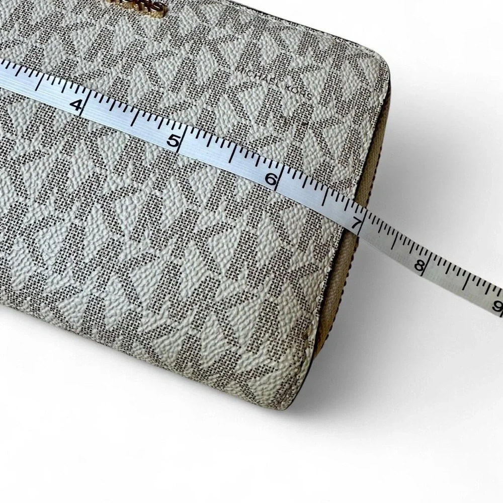 Michael Kors Monogram Zip-Around Wallet in Gray